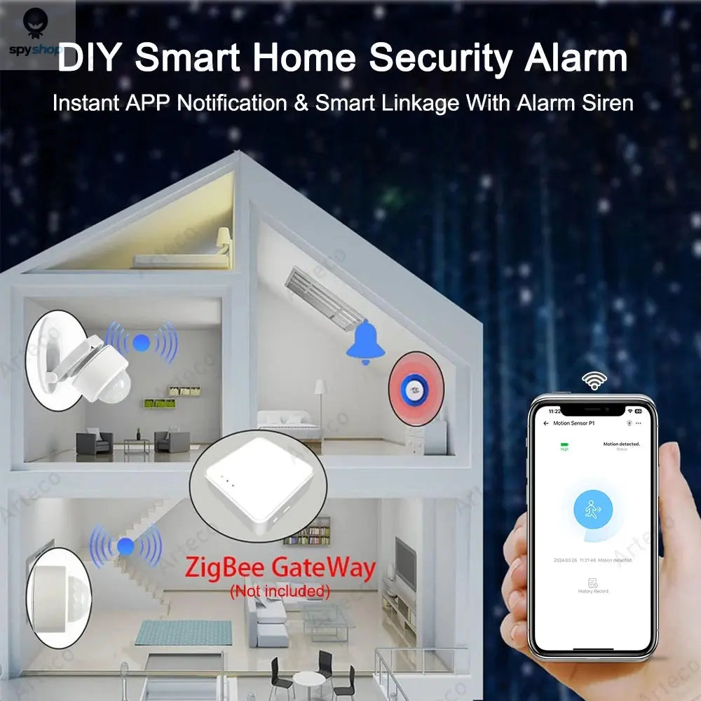 Zigbee 3.0 Smart Pir Motion Sensor Movement Human Body Infrared Detector Security Alarm Sensor Works With EWelink Home Assistant Spy-shop.com