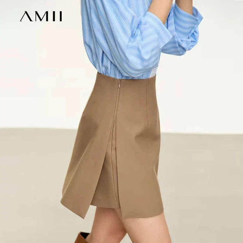 A-Line Skort Skirt Shorts for Women Office Style Mid Waist-Grey skirt / L
