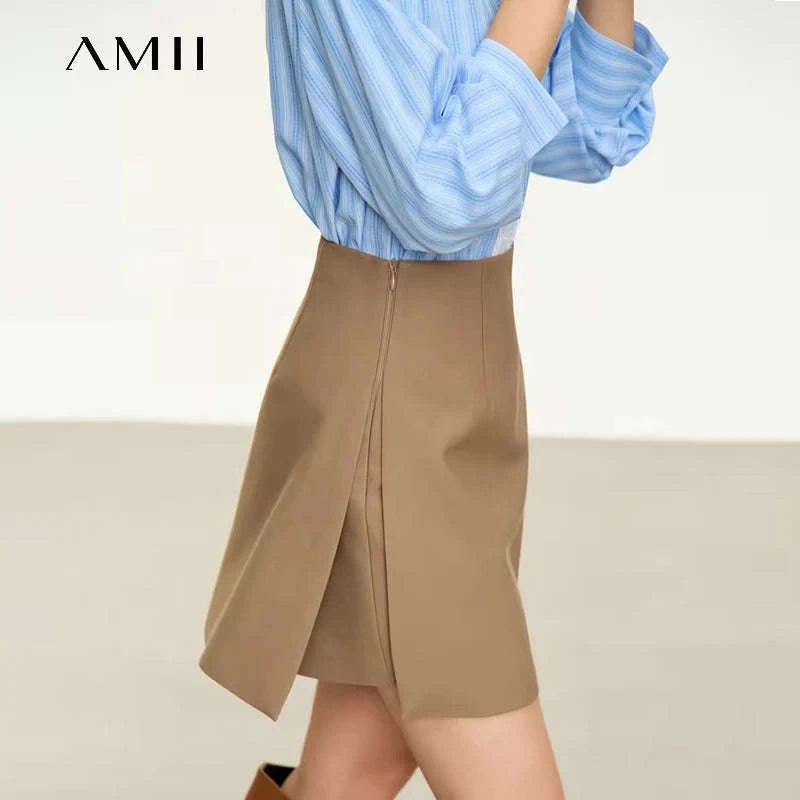 A-Line Skort Skirt Shorts for Women Office Style Mid Waist-Grey skirt / L