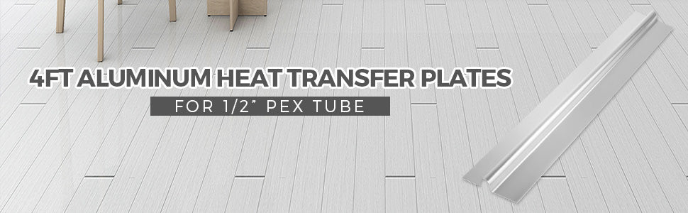 4FT Aluminum Heat Transfer Plates for 1/2" PEX Radiant Floor Heating