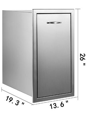 Cajón Extraíble de Acero Inoxidable para Basura en Cocina Exterior