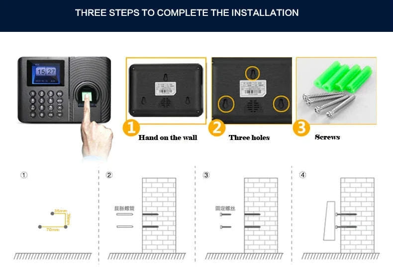 A10FY Biometric Attendance System Fingerprint Time Clock-Russian