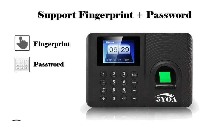 A10FY Biometric Attendance System Fingerprint Time Clock-Russian