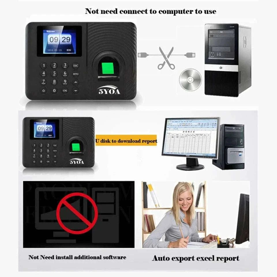 A10FY Fingerprint Attendance System Time Clock-Russian