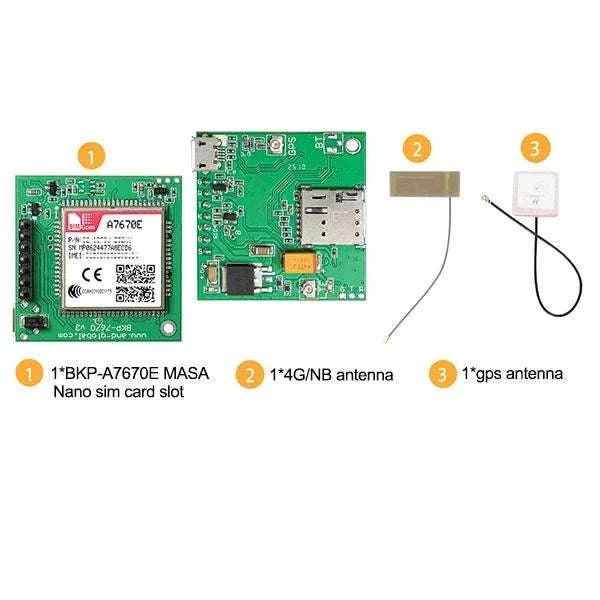 A7670E LTE Cat 1 4G Module Breakout Kit with Nano SIM Slot-LTE version 2