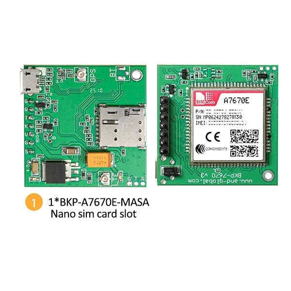 A7670E LTE Cat 1 4G Module Breakout Kit with Nano SIM Slot-LTE version 2