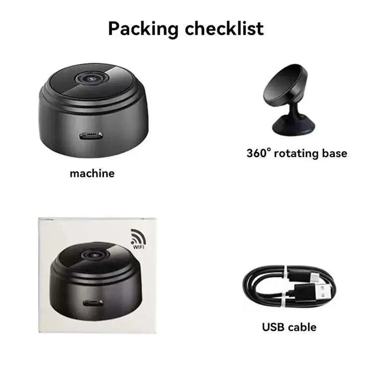 A9 Mini WiFi Security Camera with Phone Remote Monitoring-1PCS-black