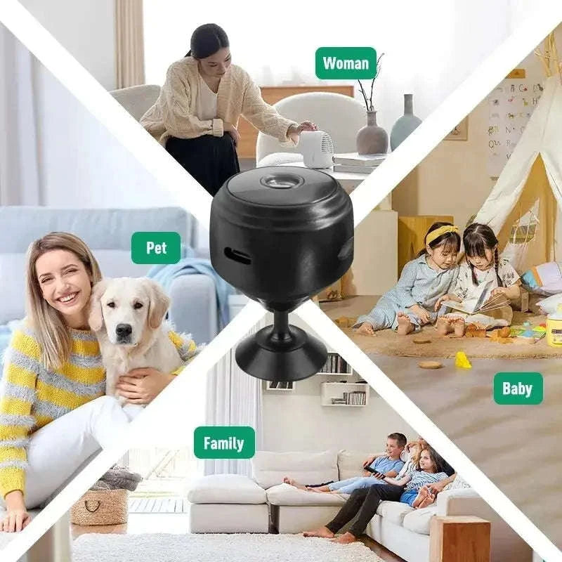 A9 Mini Wireless Security Camera – 1080P HD, Night Vision, Remote View-Black / CHINA