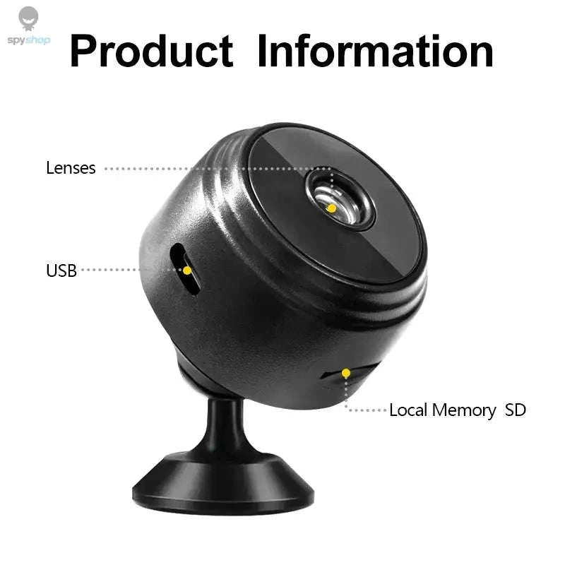 A9 Mini Wireless Security Camera – 1080P HD, Night Vision, Remote View-Black / CHINA
