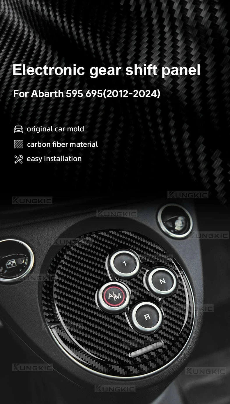 Abarth 595/695 Carbon Fiber Automatic Gear Shift Frame Trim-Black Carbon Fiber / Germany
