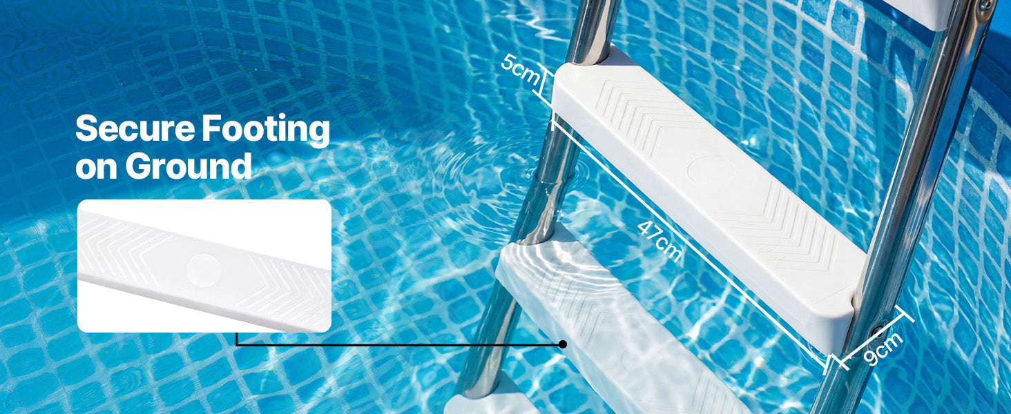 Above Ground Pool Ladder A-Frame with Non-Slip Steps & Handles-Stainless / United States