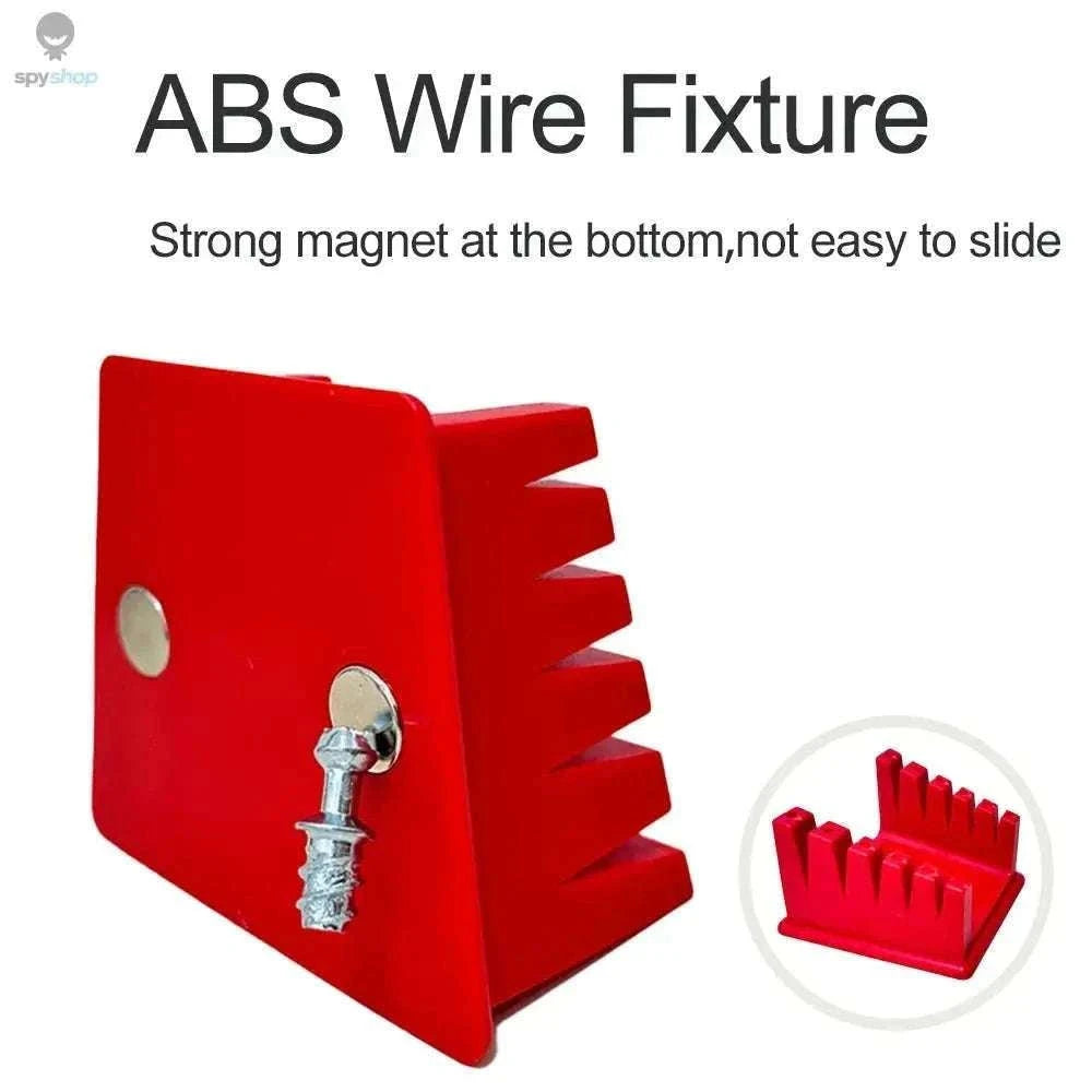 ABS Soldering Wire Holder with Magnetic Base and Grooves-Red