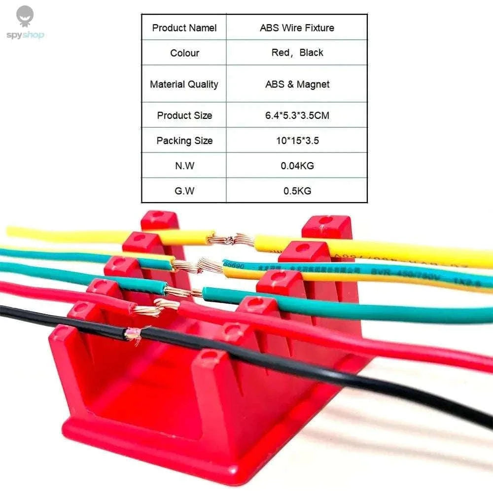 ABS Soldering Wire Holder with Magnetic Base and Grooves-Red