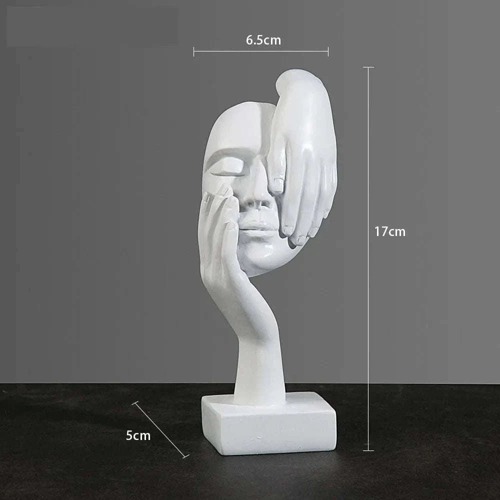 Abstract Resin Mask Statue Figurine for Modern Home Decor-Gold 4