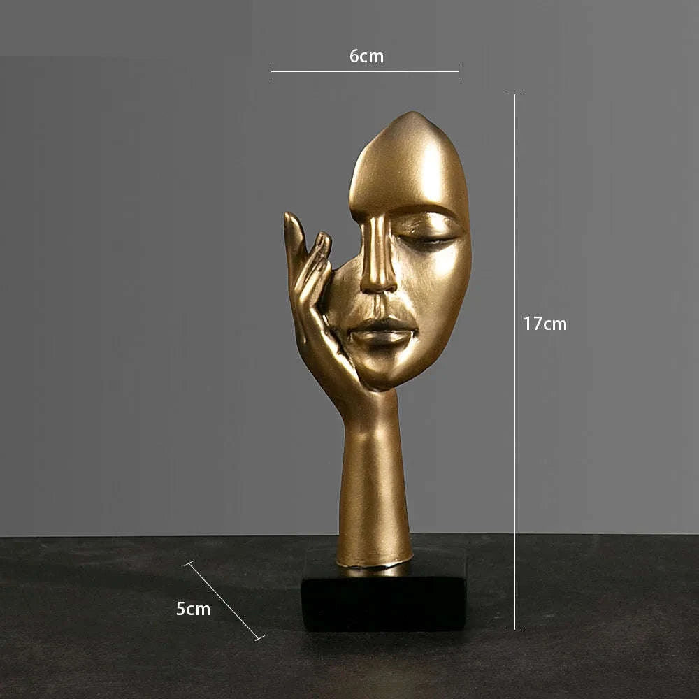 Abstract Resin Mask Statue Figurine-White 4