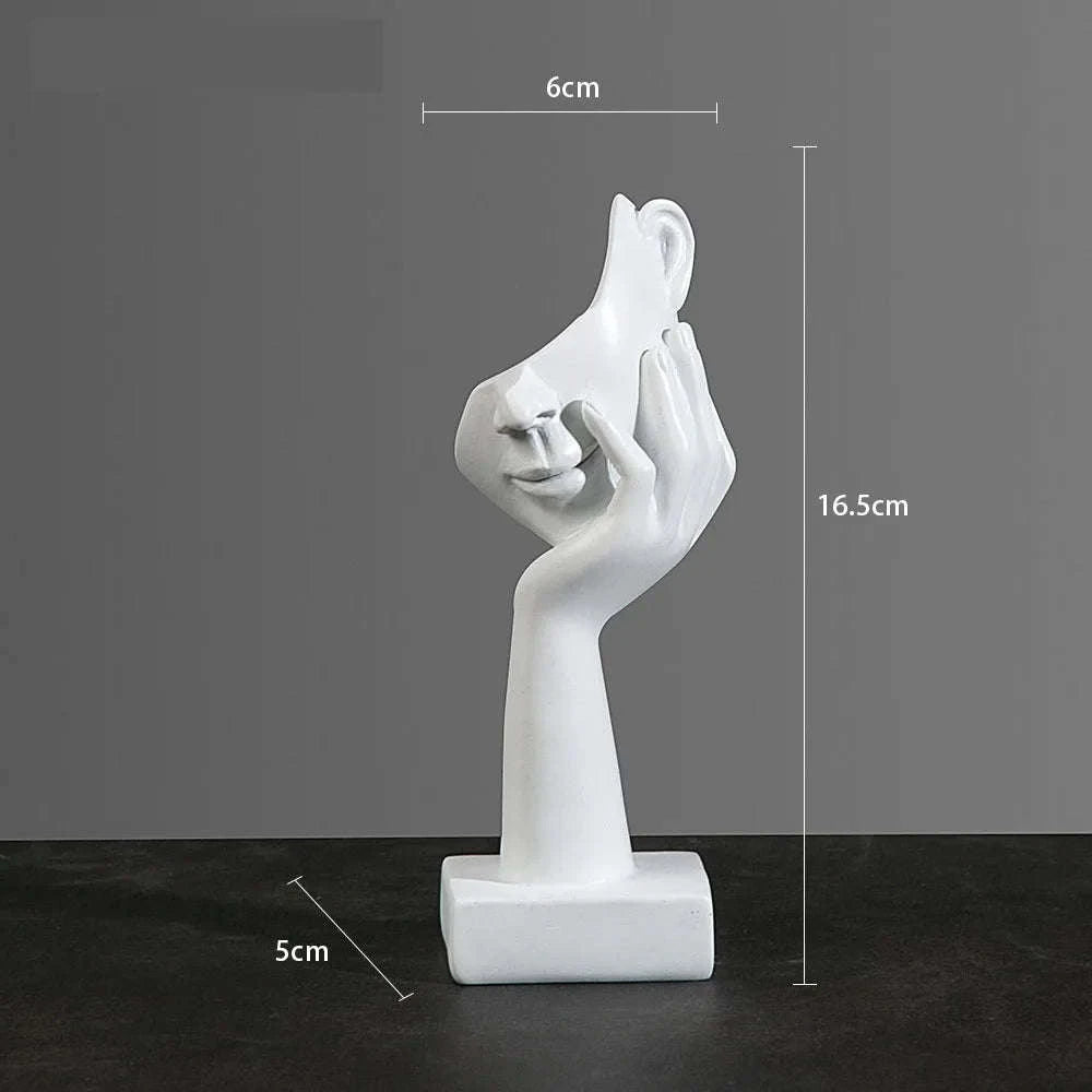 Abstract Resin Mask Statue Figurine-White 4