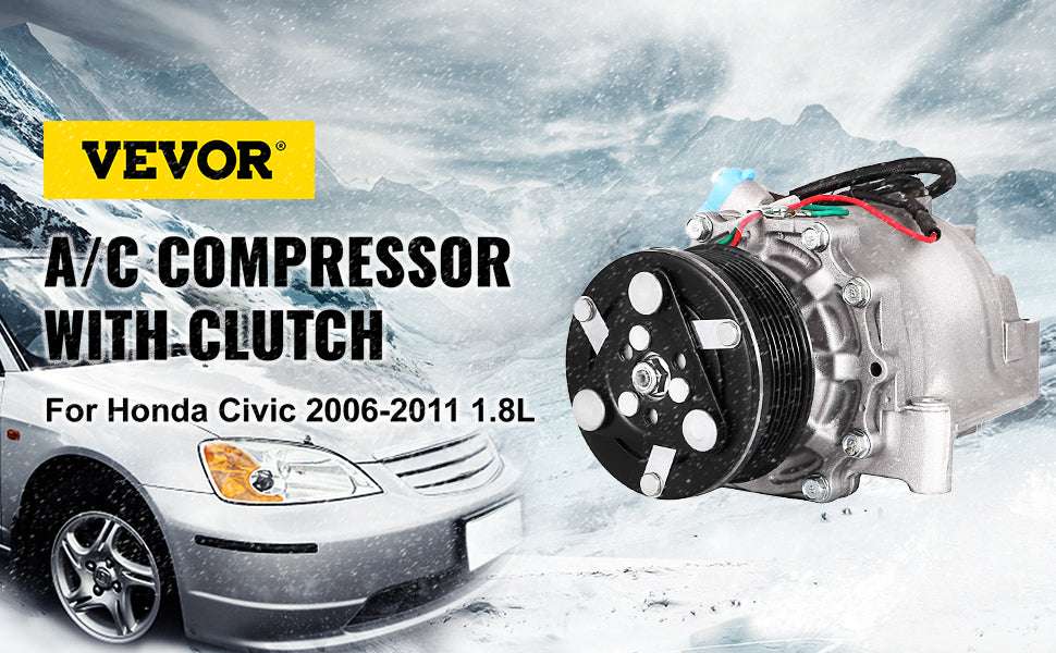 AC Compressor for Honda Civic 2006–2011 1.8L with Clutch-United States