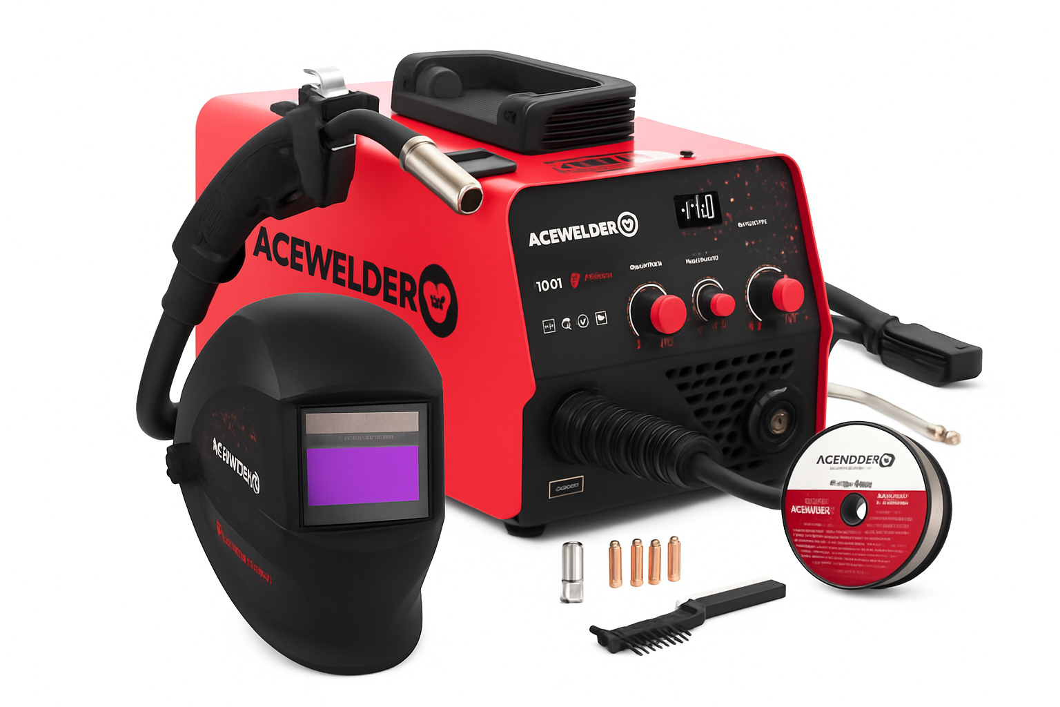 ACEWELDER 3 In 1 Welding Machine 140A Flux Cored MIG ARC Lift TIG Welder 110V IGBT Inverter Gasless Welding Machine