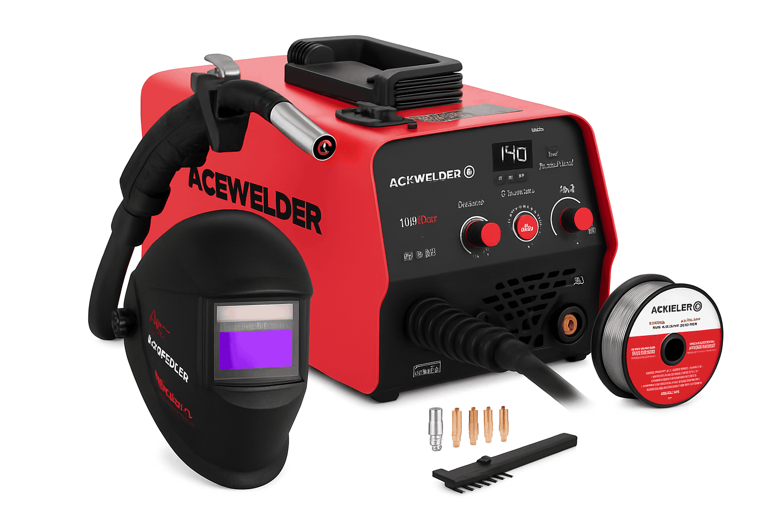 ACEWELDER 3 In 1 Welding Machine 140A Flux Cored MIG ARC Lift TIG Welder 110V IGBT Inverter Gasless Welding Machine-MIG140T-HM / United States