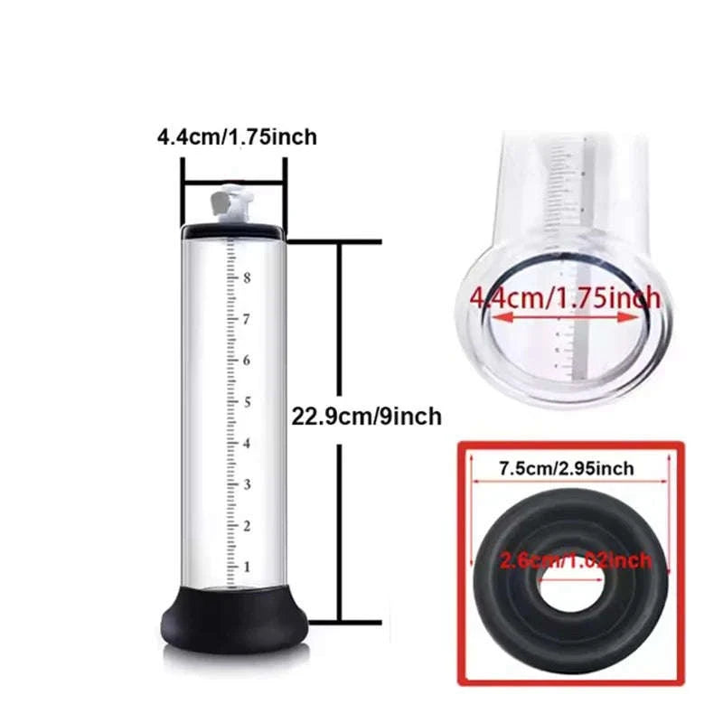 Acrylic Penis Pump Manual Vacuum Penis Enlarger-A5(4.4-30.5cm) kit