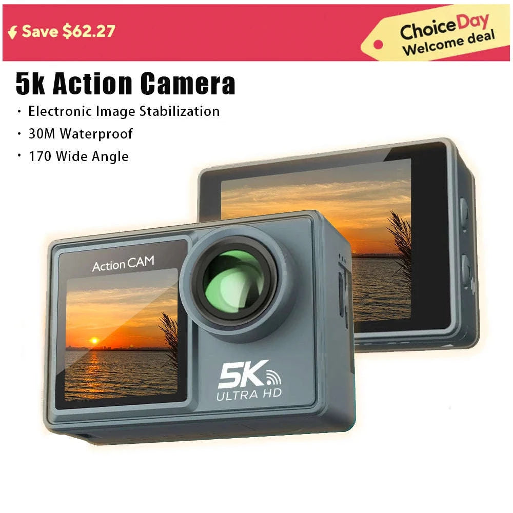 Action Camera 5K 4K with Electronic Stabilization-AT-M40R -A / 64G