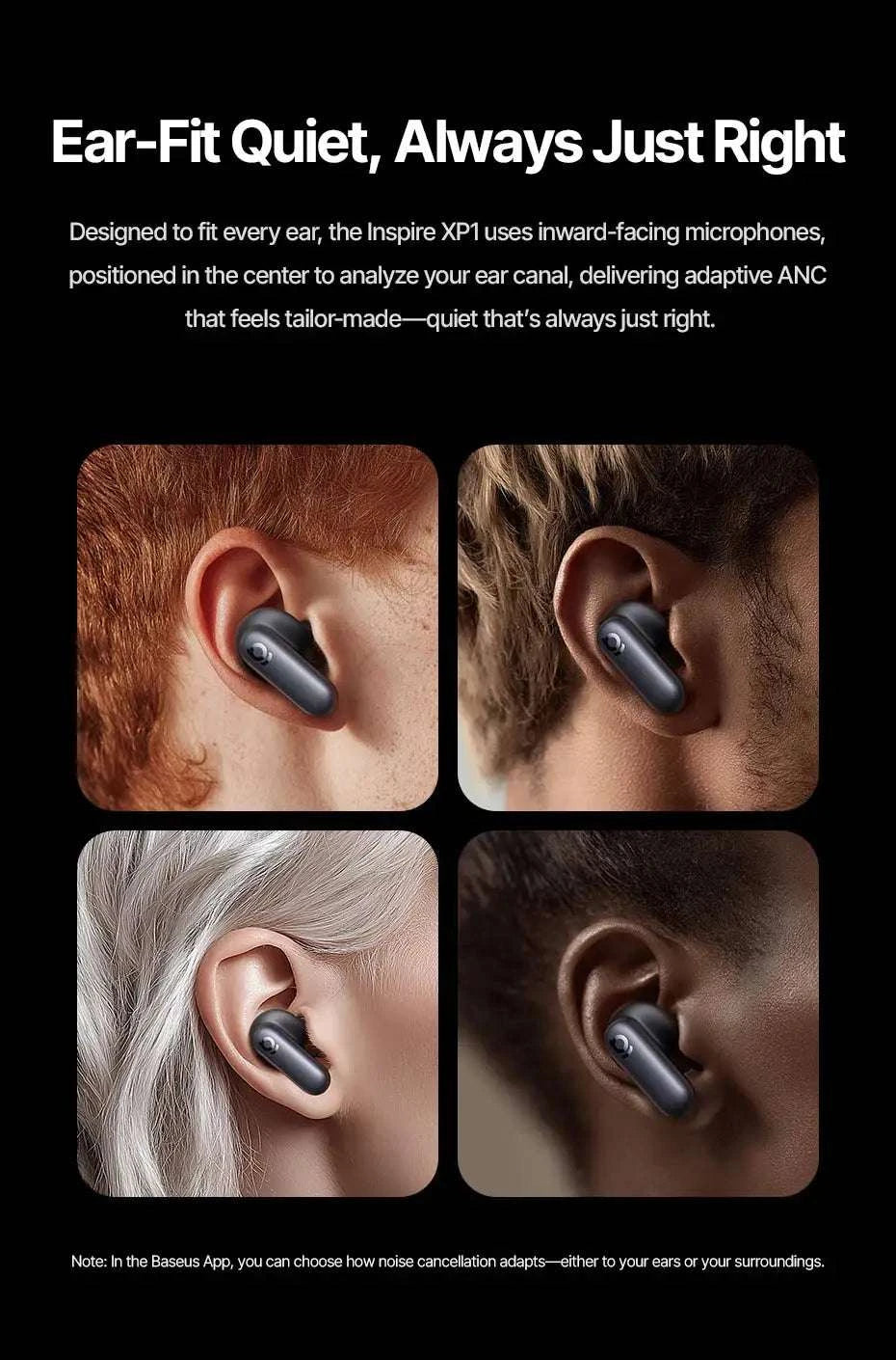 Adaptive ANC Wireless Earbuds with Dolby Audio & 45H Battery-White