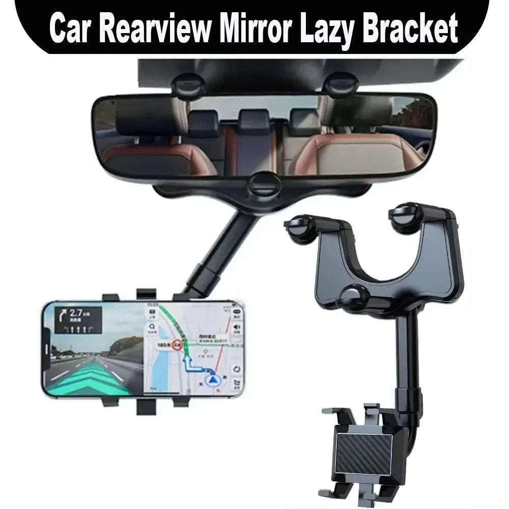 Adjustable 360° Rearview Mirror Phone Holder-1pc
