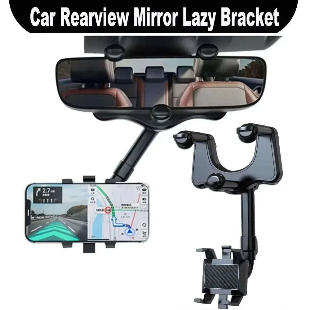 Adjustable 360° Rearview Mirror Phone Holder-1pc