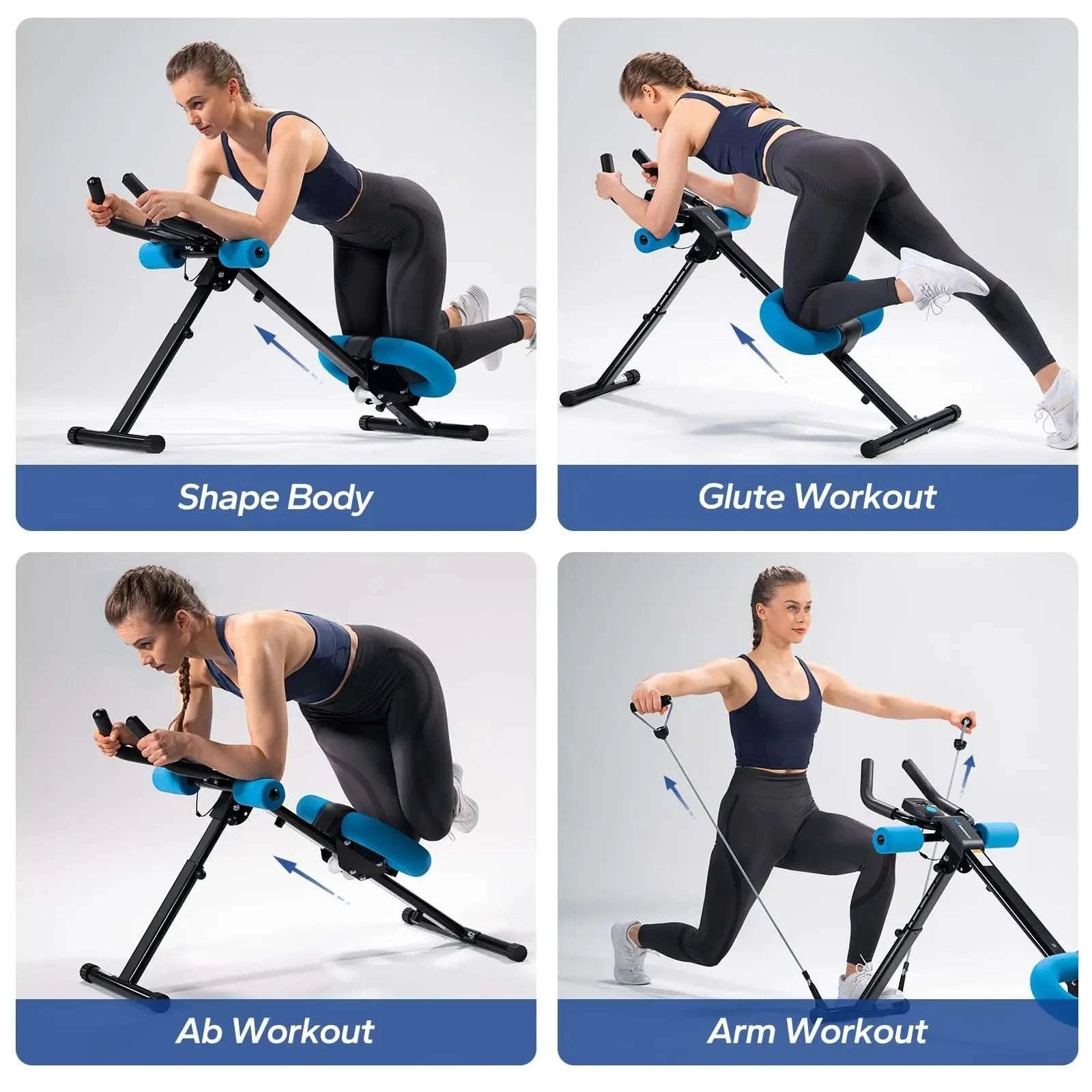 Adjustable Ab Trainer Machine Foldable Core Workout with LCD Monitor-2314B / United States