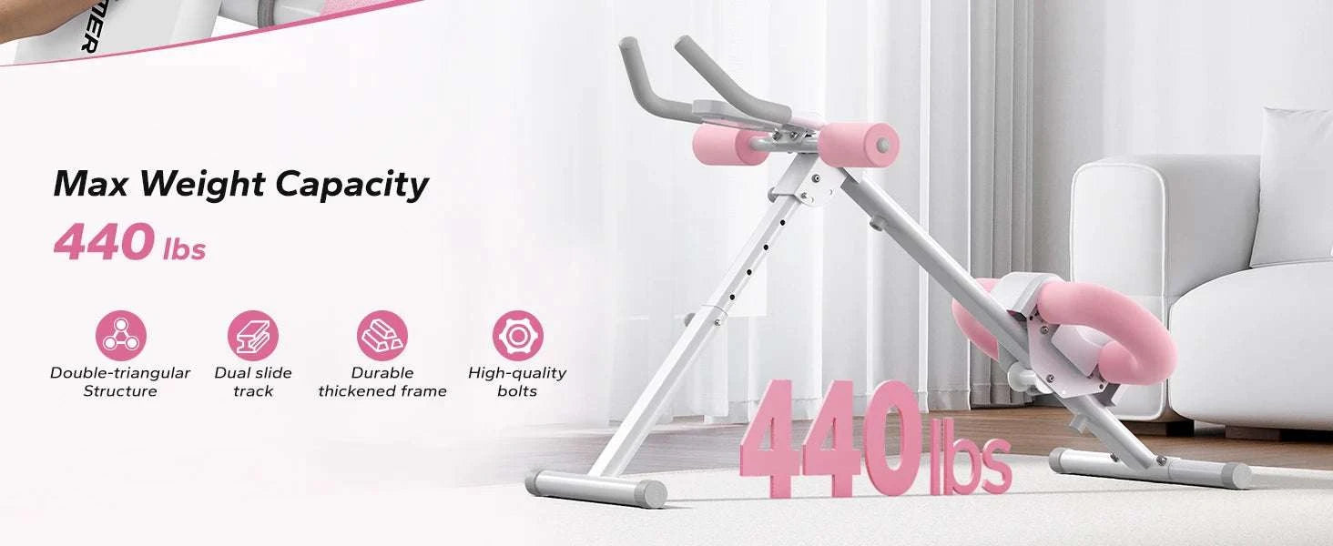 Adjustable Ab Trainer Machine Foldable Core Workout with LCD Monitor-2314B / United States