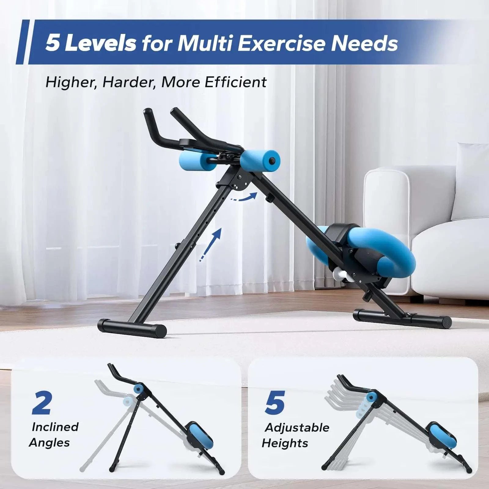 Adjustable Ab Trainer Machine Foldable Core Workout with LCD Monitor-2314B / United States