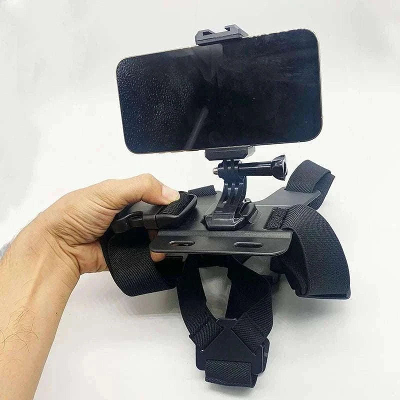 Adjustable Action Camera Chest Strap Mount for POV Footage-Black