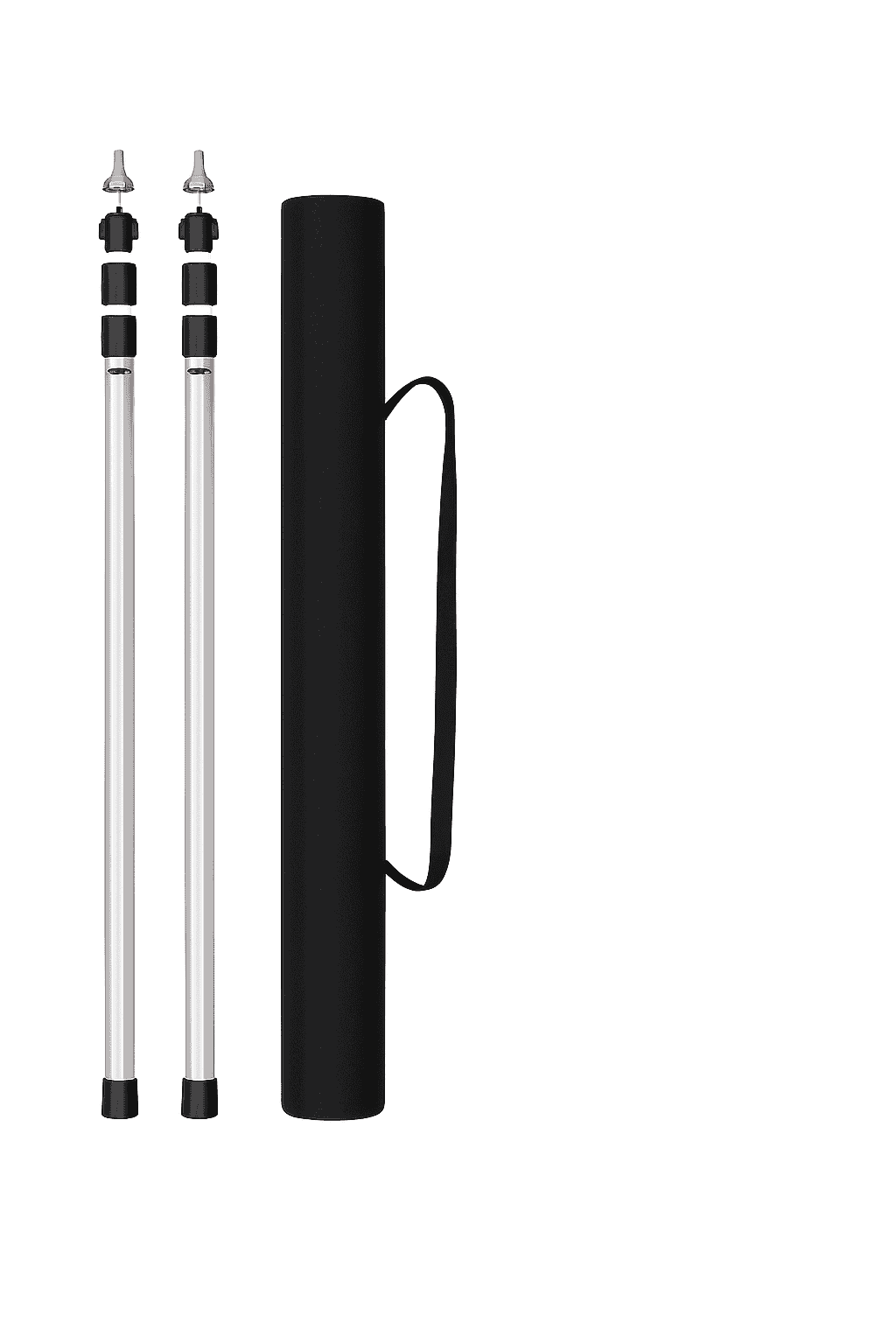 Adjustable Aluminum Camping Tarp Poles Set, 2 Pieces-2.3M Red 2PCS