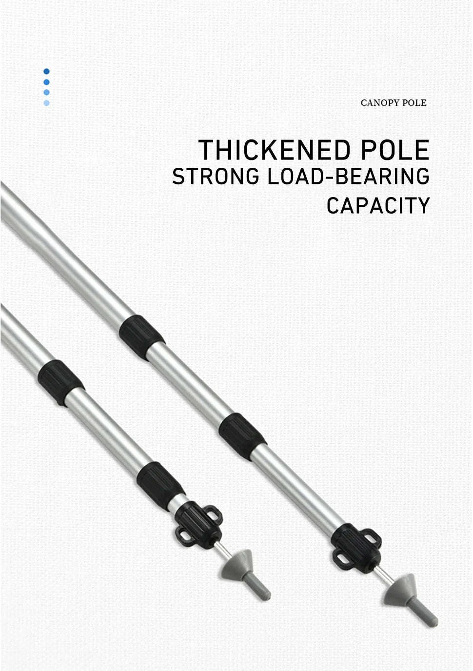 Adjustable Aluminum Camping Tarp Poles Set, 2 Pieces-2.3M Red 2PCS