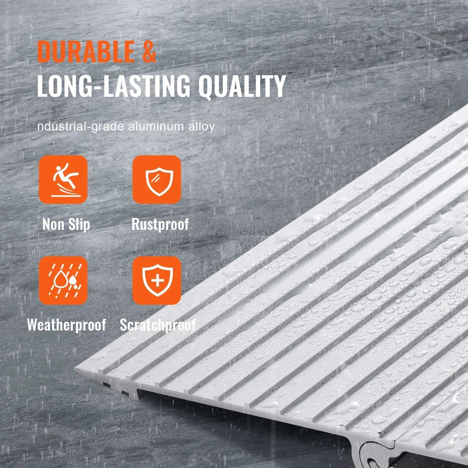 Adjustable Aluminum Door Threshold Ramp 800 lbs for Wheelchairs-2in / UNITED KINGDOM
