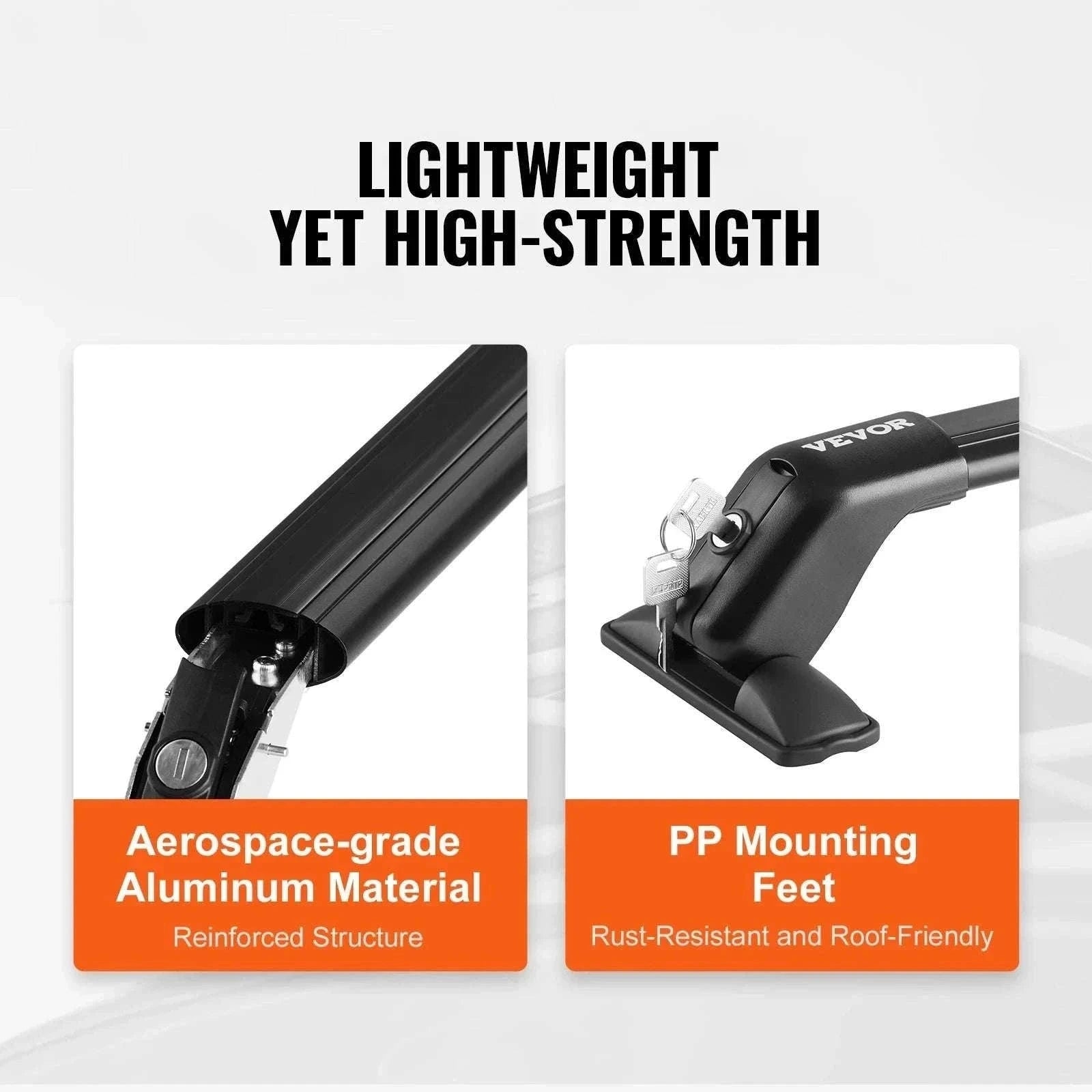 Adjustable Aluminum Roof Rack Crossbars 155lbs Load with Lock-UNITED KINGDOM