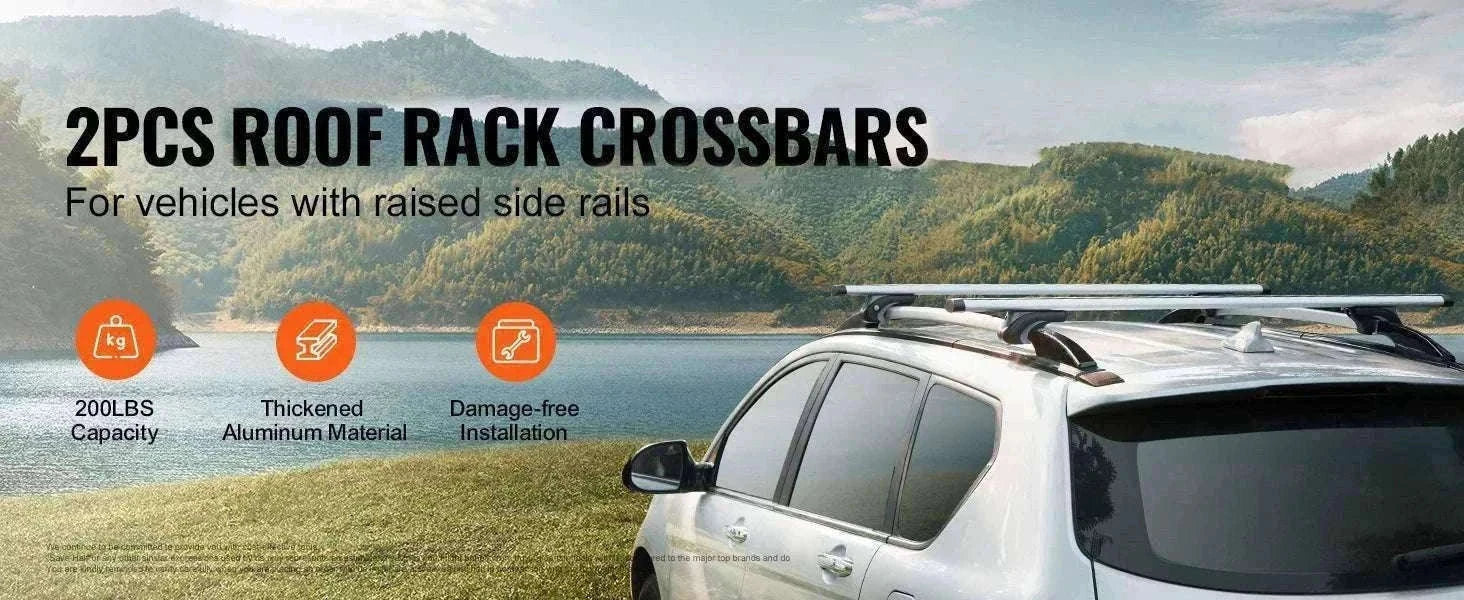 Adjustable Aluminum Roof Rack Crossbars 200lbs for SUVs & Sedans-france