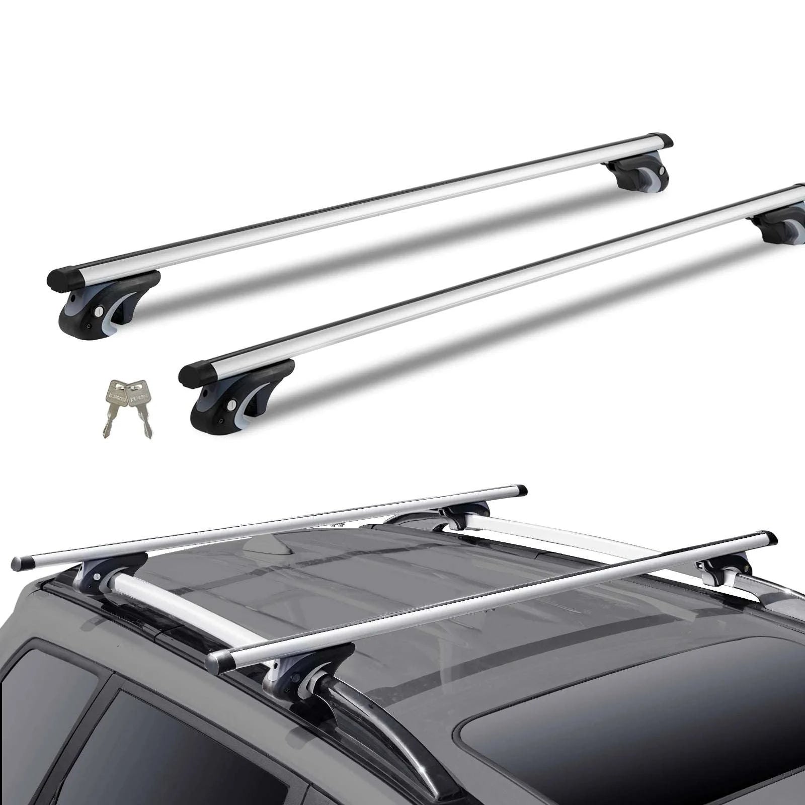 Adjustable Aluminum Roof Rack Crossbars 200lbs for SUVs & Sedans-france