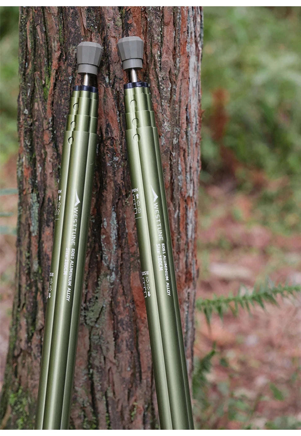 Adjustable Aluminum Tent Pole for Camping, Beach Shelters-Black-1pc