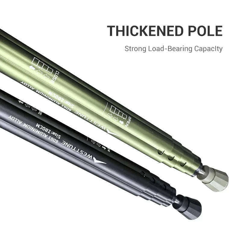 Adjustable Aluminum Tent Pole for Camping, Beach Shelters-Black-1pc