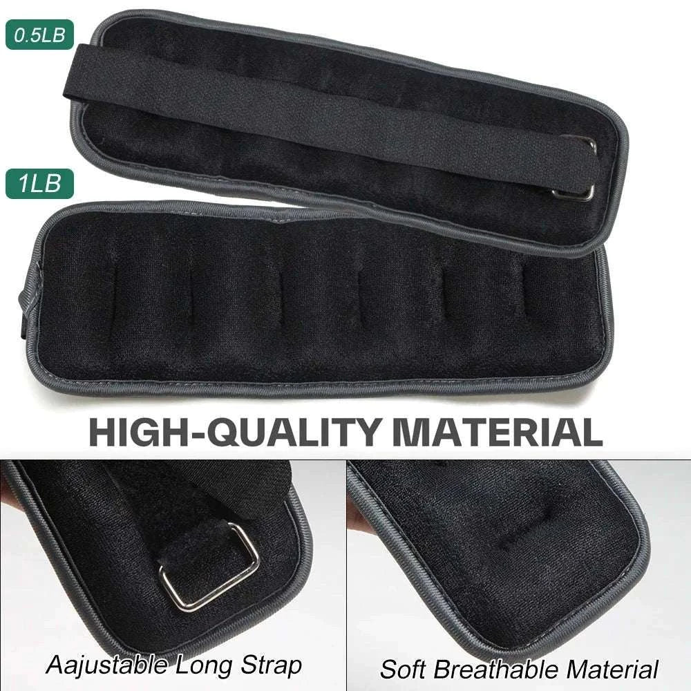 Adjustable Ankle & Wrist Weights for Strength Training-Black-0.5kg-1Pair / China Mainland