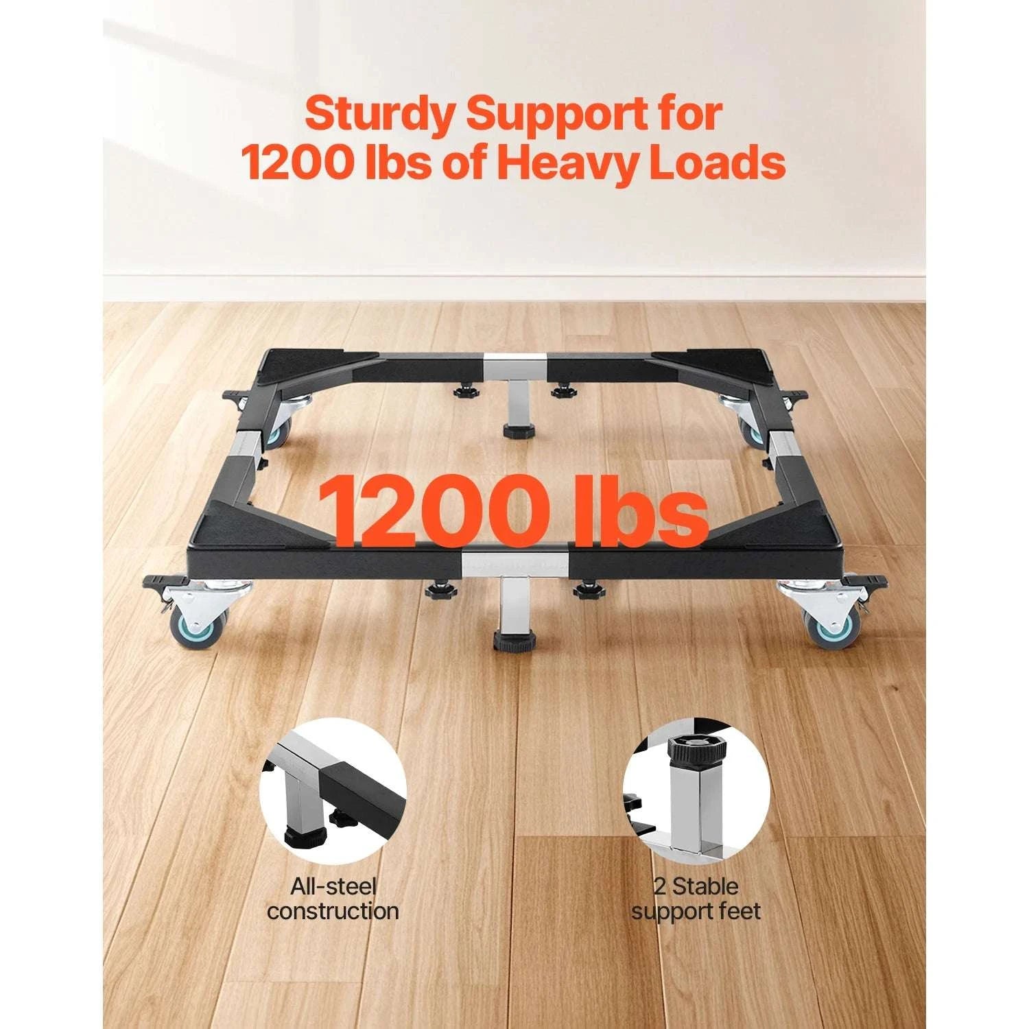 Adjustable Appliance Dolly Stand with Locking Wheels 1200 lbs Capacity-1200Lbs / france