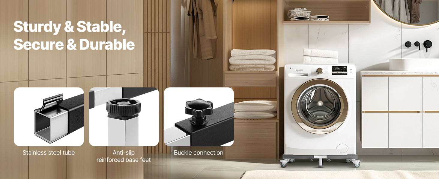 Adjustable Appliance Dolly Stand with Locking Wheels 1200 lbs Capacity-1200Lbs / france