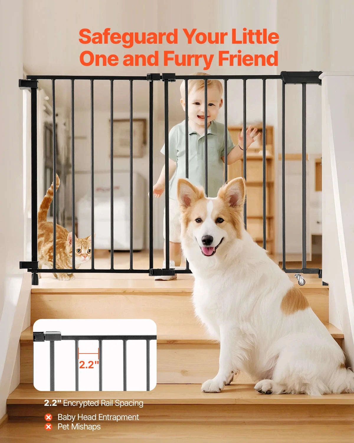 Adjustable Baby Gate for Child and Pet Safety-WHITE / france