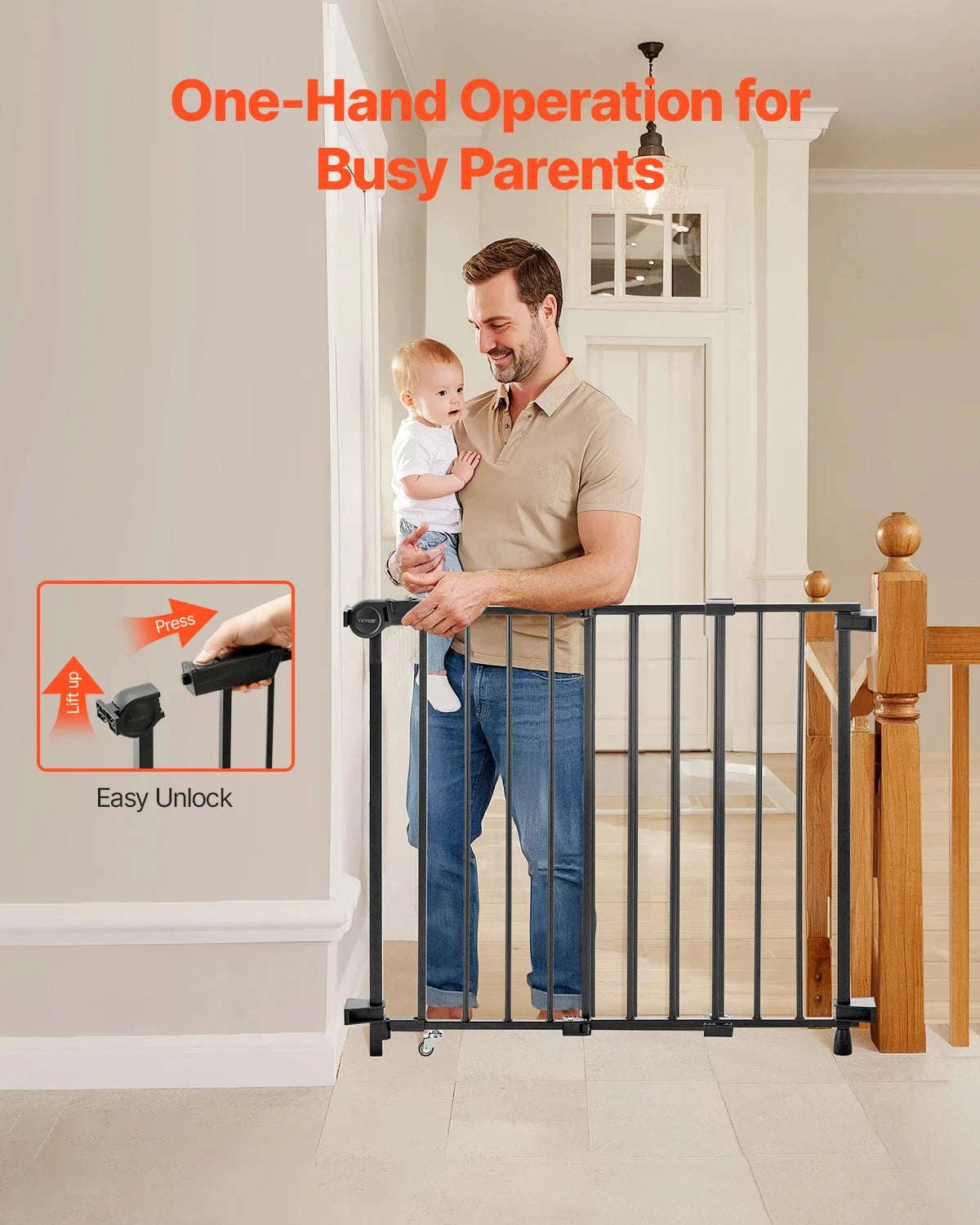 Adjustable Baby Gate for Child and Pet Safety-WHITE / france
