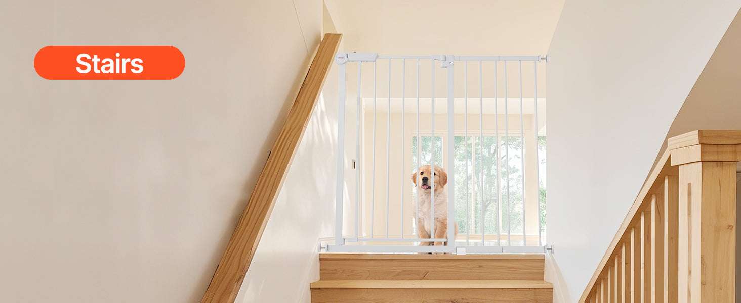 Adjustable Baby Gate with Auto-Close Door for Stairs and Doorways-W29.5-37in 30inH / United States