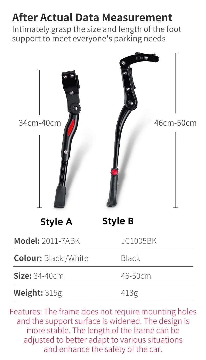 Adjustable Bicycle Kickstand Aluminum Alloy Stable Bike Support Stand-2011-7ABK