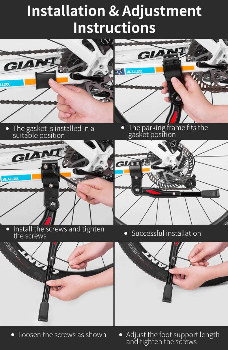 Adjustable Bicycle Kickstand Aluminum Alloy Stable Bike Support Stand-2011-7ABK