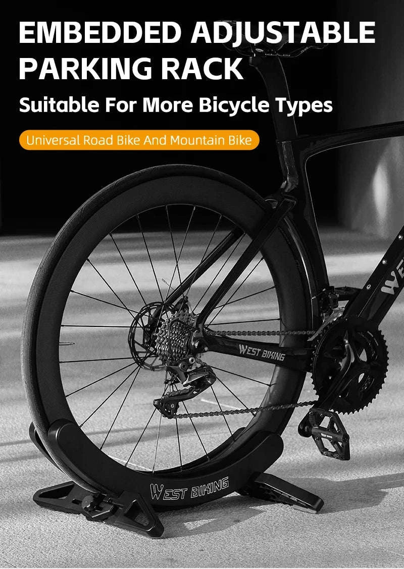Adjustable Bicycle Parking Rack for Indoor Bike Storage and Repair-Black / CHINA