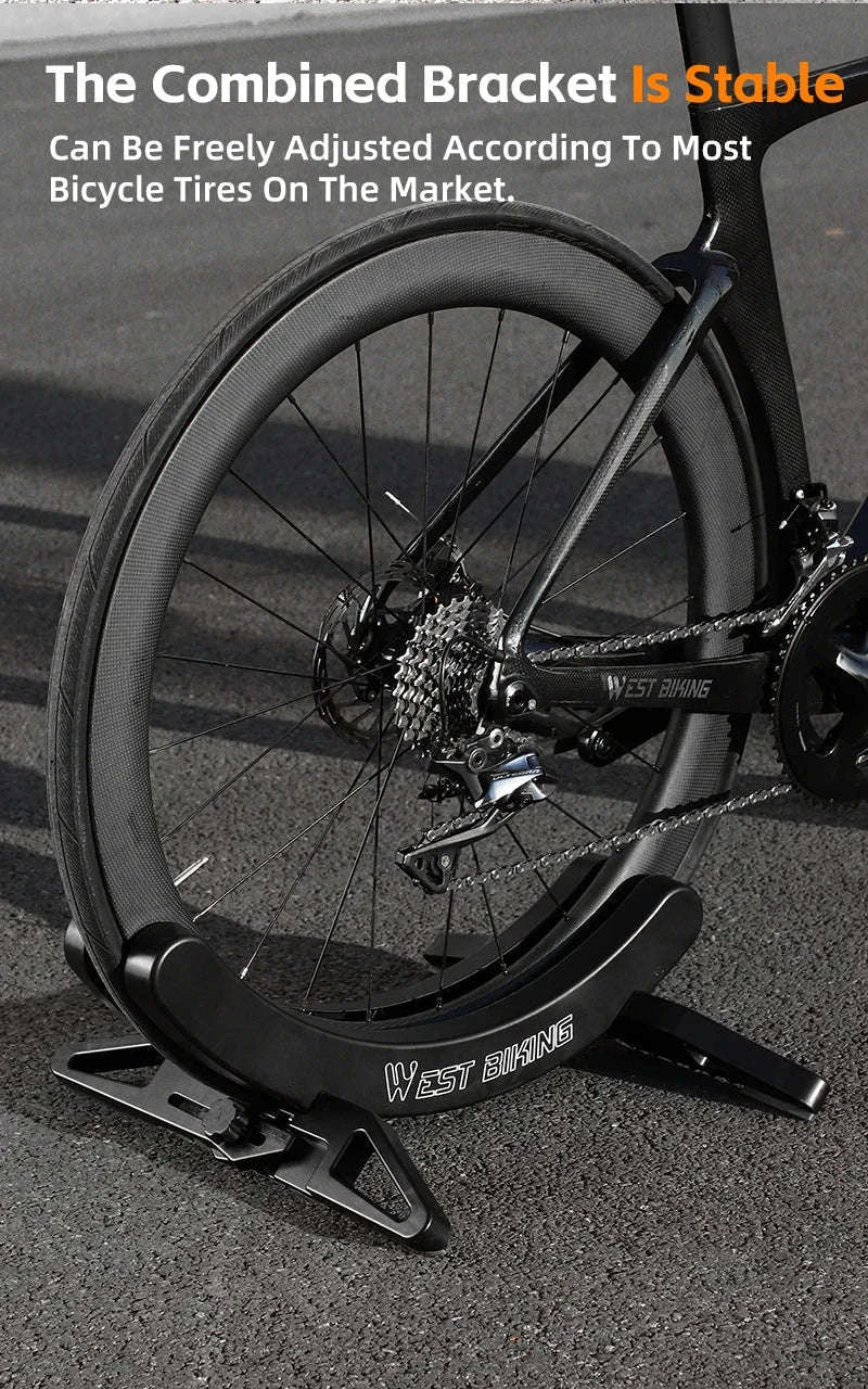 Adjustable Bicycle Parking Rack for Indoor Bike Storage and Repair-Black / CHINA